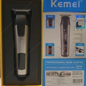 kemei km 431 rechargeable lcd screen professional hair trimmer for men