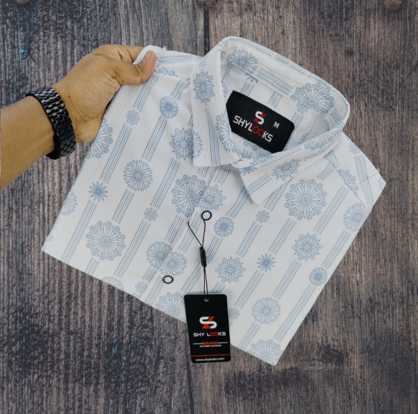luxury popcorn half sleeve print shirt shy looks