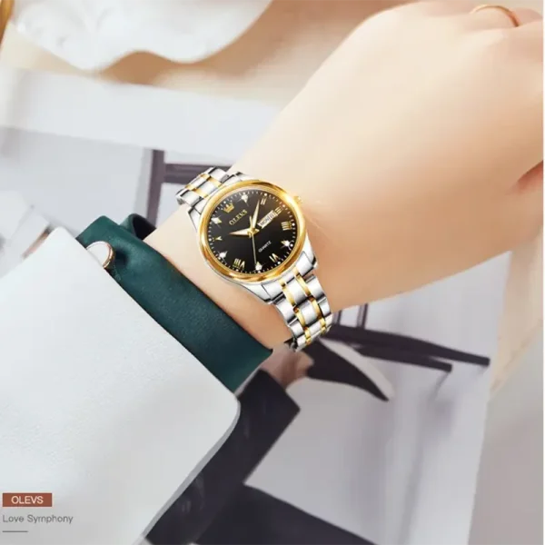 olevs 5563 – silver women (black dial)