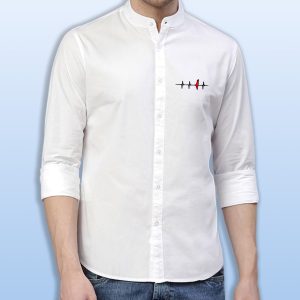 premium printed ban collar shirt for men