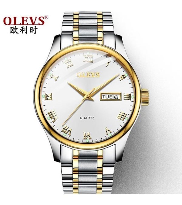 olevs luxury men’s quartz watch (white )