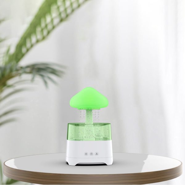 5 in 1 bluetooth speaker rain cloud humidifier, switchable 7 colors, 450ml capacity super quiet, intelligent anti dry function