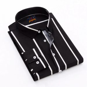 men's long sleeve stripe / print shirt