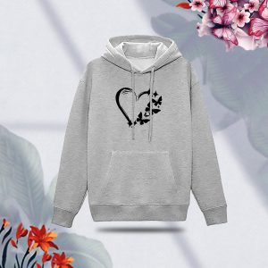 premium comfortable (love butterflies) ladies winter hoodie