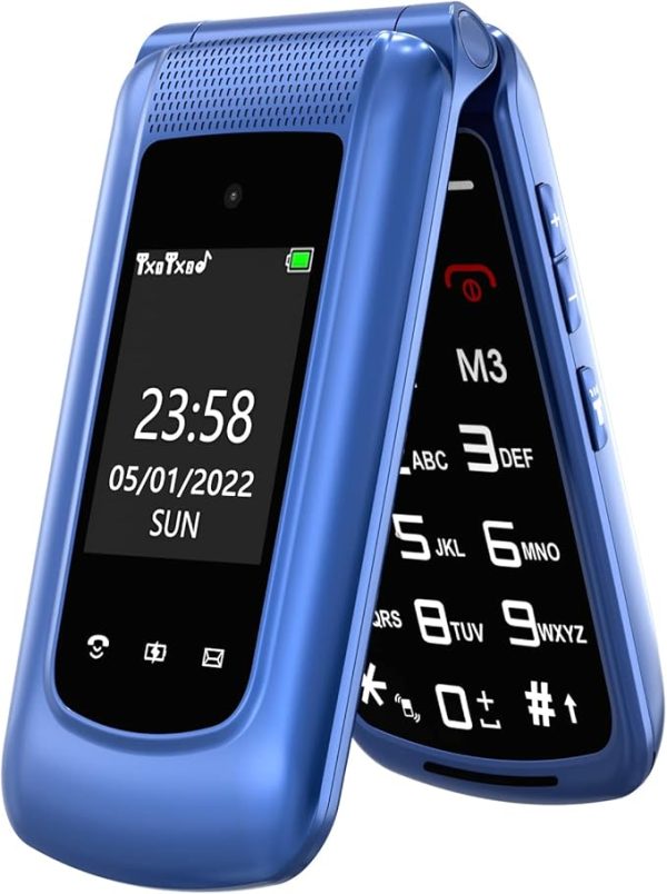 t source t203 dual display folding mobile phone (blue)