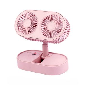 double motor folding table top fan