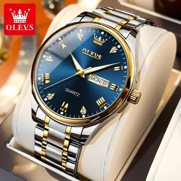olevs 5563 chain watch –( blue dial) for men