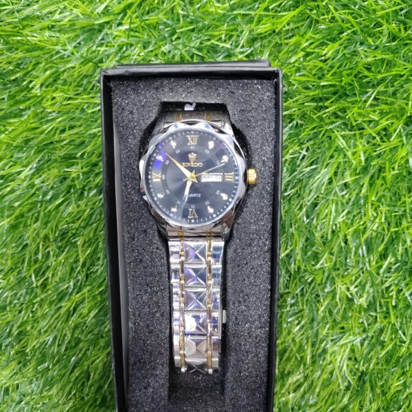 binbond 2521 luxury brand luminous quartz watch for men (black dial)