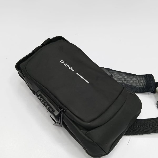 usb charging sport sling anti theft shoulder bag (black)