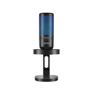 boya k3 vibrant lighting condenser usb microphone with rgb & noise cancellation