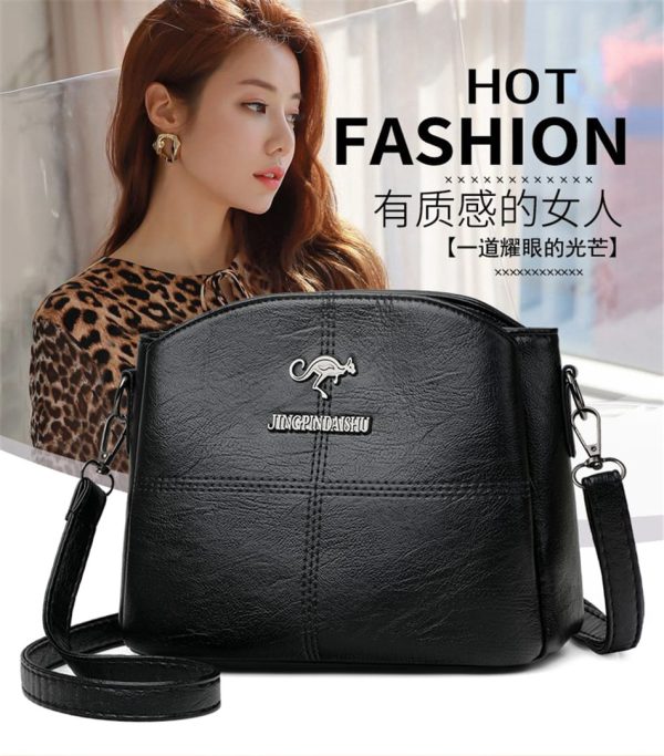 3 layers luxury messenger crossbody bags black