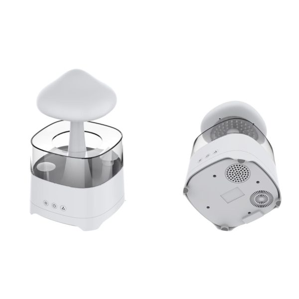 5 in 1 bluetooth speaker rain cloud humidifier, switchable 7 colors, 450ml capacity super quiet, intelligent anti dry function