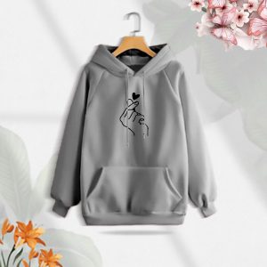 premium comfortable (gray love turi) ladies winter hoodie