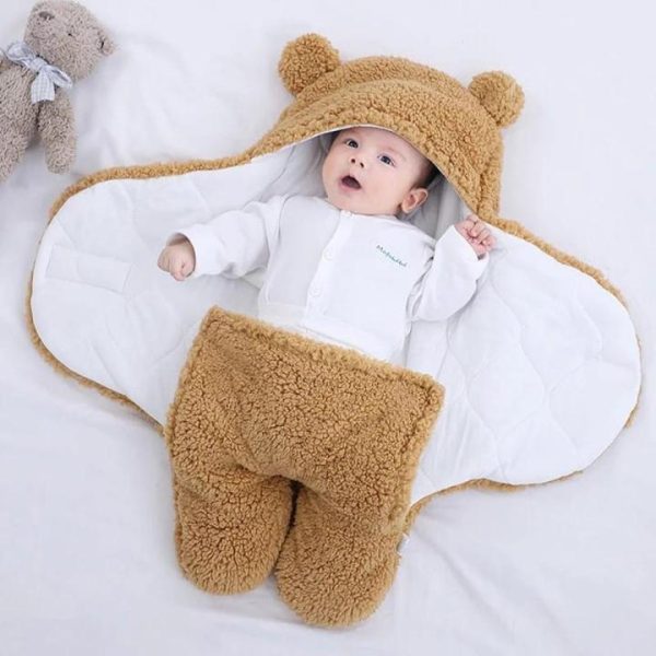 baby sleeping bag ultra soft fluffy fleece newborn receiving blanket infant boys girls clothe sleeping nursery wrap swaddle