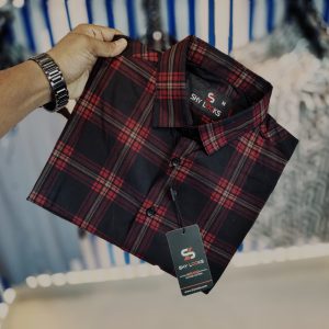 shy looks pure cotton full sleeve check shirt for men's