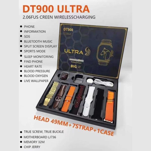 dt900 ultra smartwatch with free 7 straps (orginal)