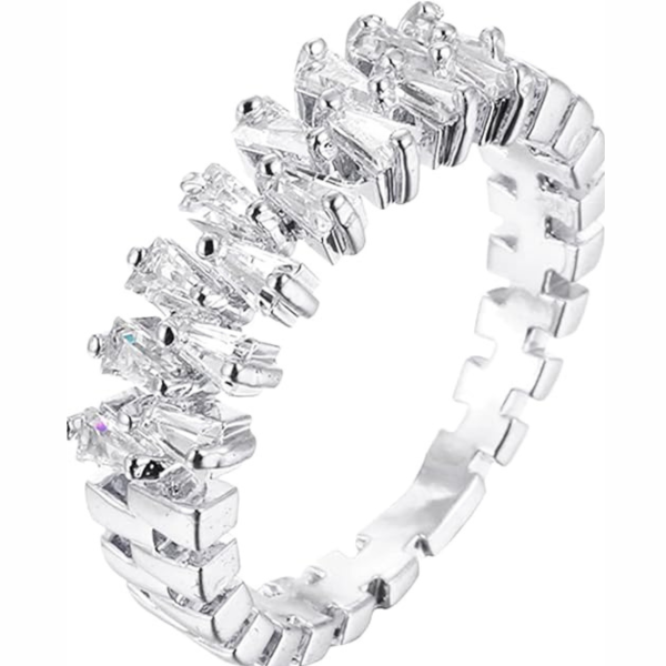 double rows diamond rings for womens