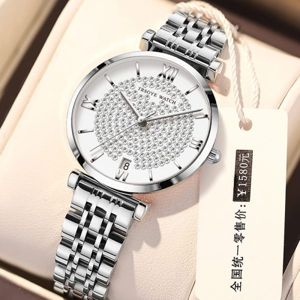 trsoye women ladice chain watch (silver)
