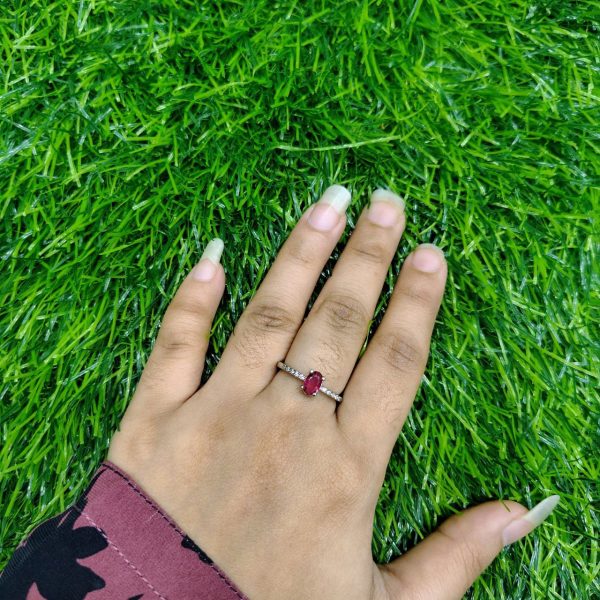 sapphire crystal ring – premium silver finish