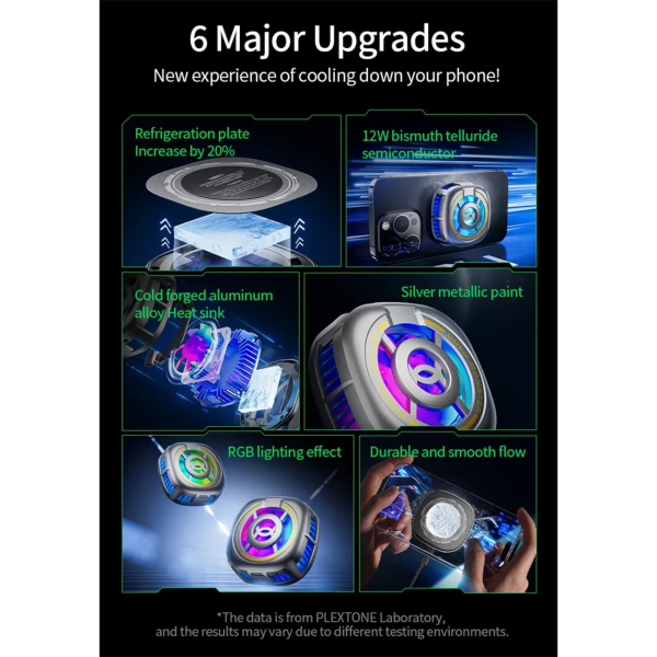 plextone ex2 ultra rgb magnetic radiator phone cooler