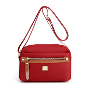 nylon fashion cross body bag lightweight portable shoulder bag (maroon)
