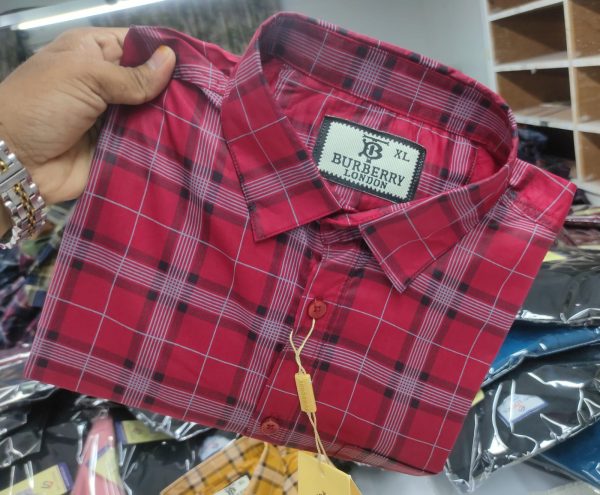 burberry london cotton full sleeve check shirt