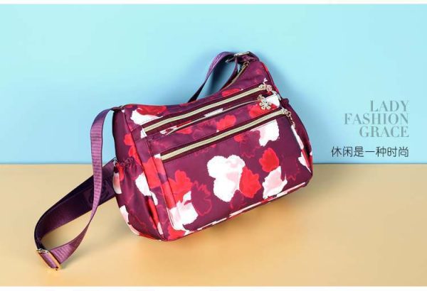 korean sports travel shoulder bag (light maroon)