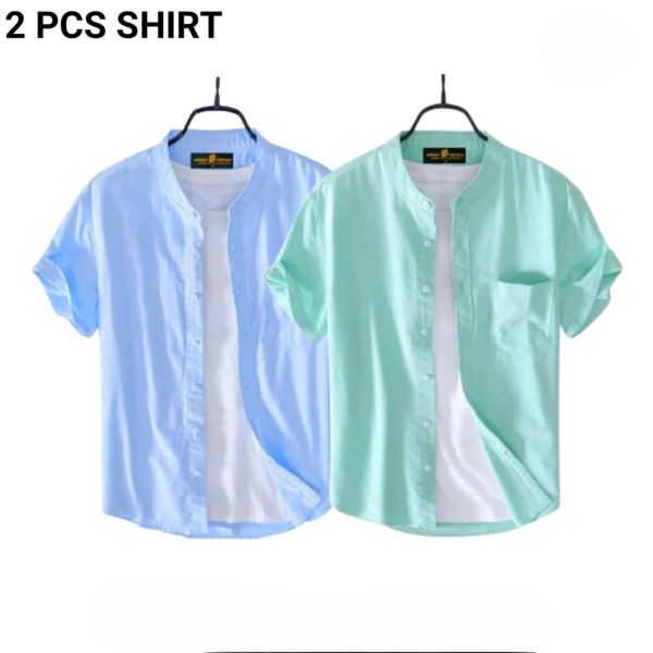 fashionable casual half sleeve shirt for men ( sky+ paste)