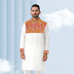 colors printed stylish semi logn panjabi