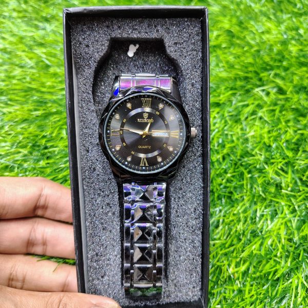 binbond 2521 luxury brand luminous quartz watch for men (full black)