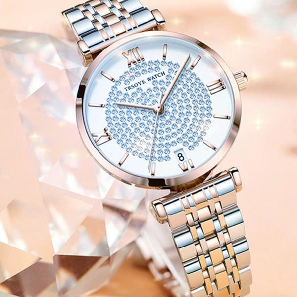 trsoye women ladice chain watch (silver)