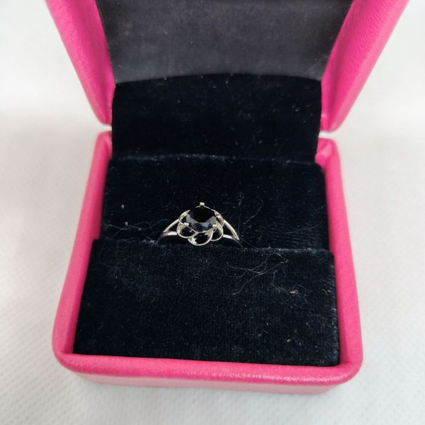 crystal bloom silver ring