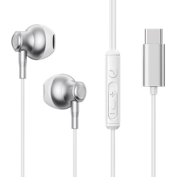 jr ec07 type c series half in ear wired earphones