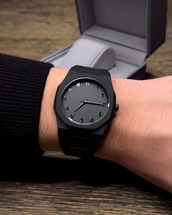 d1 milano polycarbon arabic watch – black