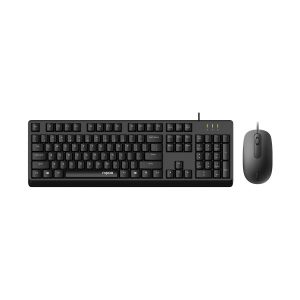 rapoo x130 pro wired keyboard & mouse combo – black