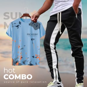 stylish sports t shirt & trouser (2pc set)