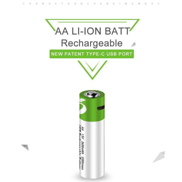 [original] usb type c fast charging rechargeable battery aa 1.5v (4 piece battery)