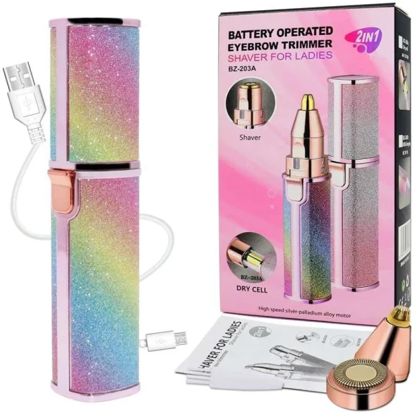 eyebrow trimmer and facial hair shaver 2 in 1
