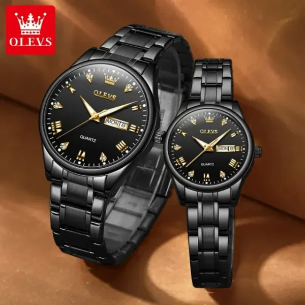olevs 5563 chain watch –( black ) for men