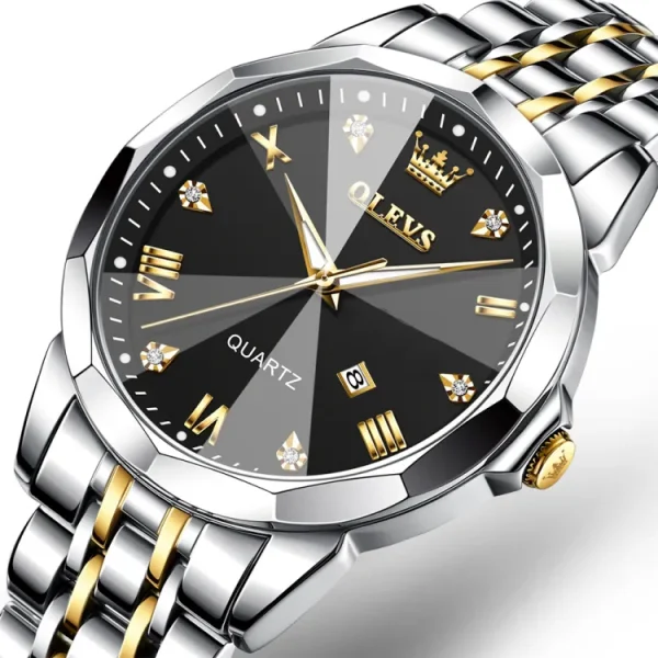 butter fly lock olievs stainless steel fashionable couple watches +1pcs chain cutter+ 2 pcs battery silver black