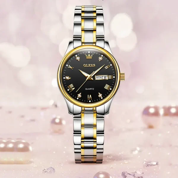 olevs 5563 – silver women (black dial)