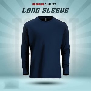 men's full sleeve solid t shirt navy