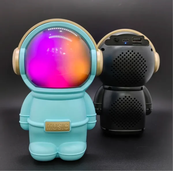 wrader x808 wireless stereo woofer bass cute gift astronaut loud portable creative active bass rgb light bluetooth speaker