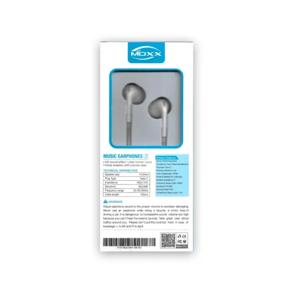 moxx music type c earphone (mo 16c)