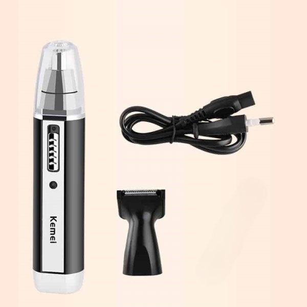 kemei km 6632 2 in 1 rechargeable nose hair trimmer