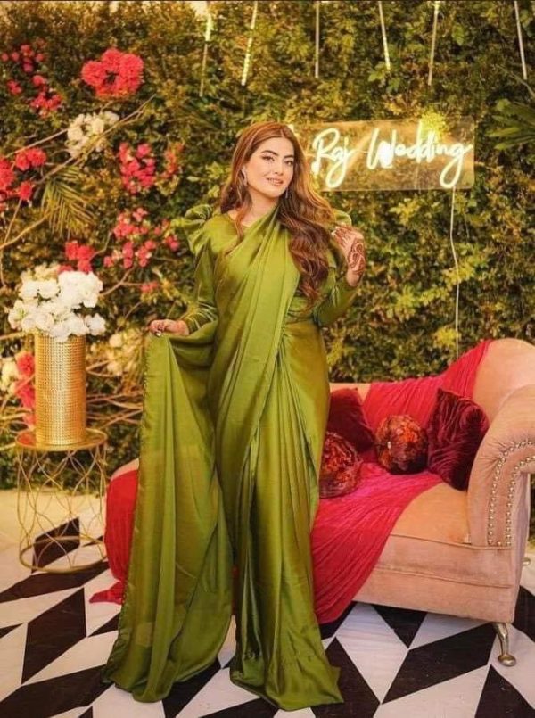 solid color silk sharee