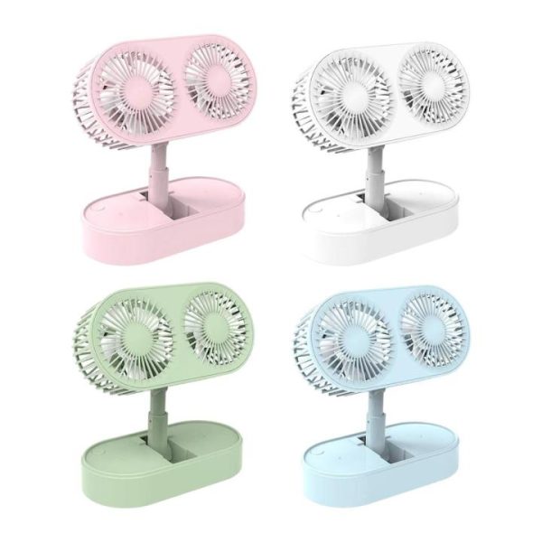 double motor folding table top fan