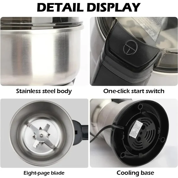 cute 2024 new 2024 for power coffee grinder kitchen cereal nuts beans spices grains grinder machine multifunctional coffee grinder