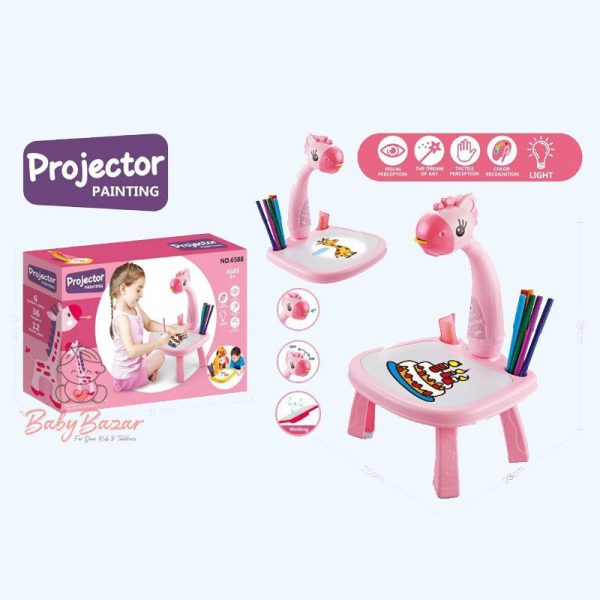 little hands drawing projector table for kids, trace and draw projector toy with light