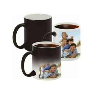customized printed magic mug – black